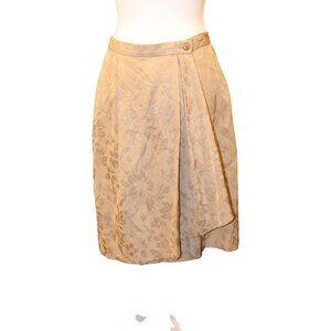 Giorgio Armani Silk Blend Floral Brocade Pencil Skirt Neutral Elegant Design, Sm